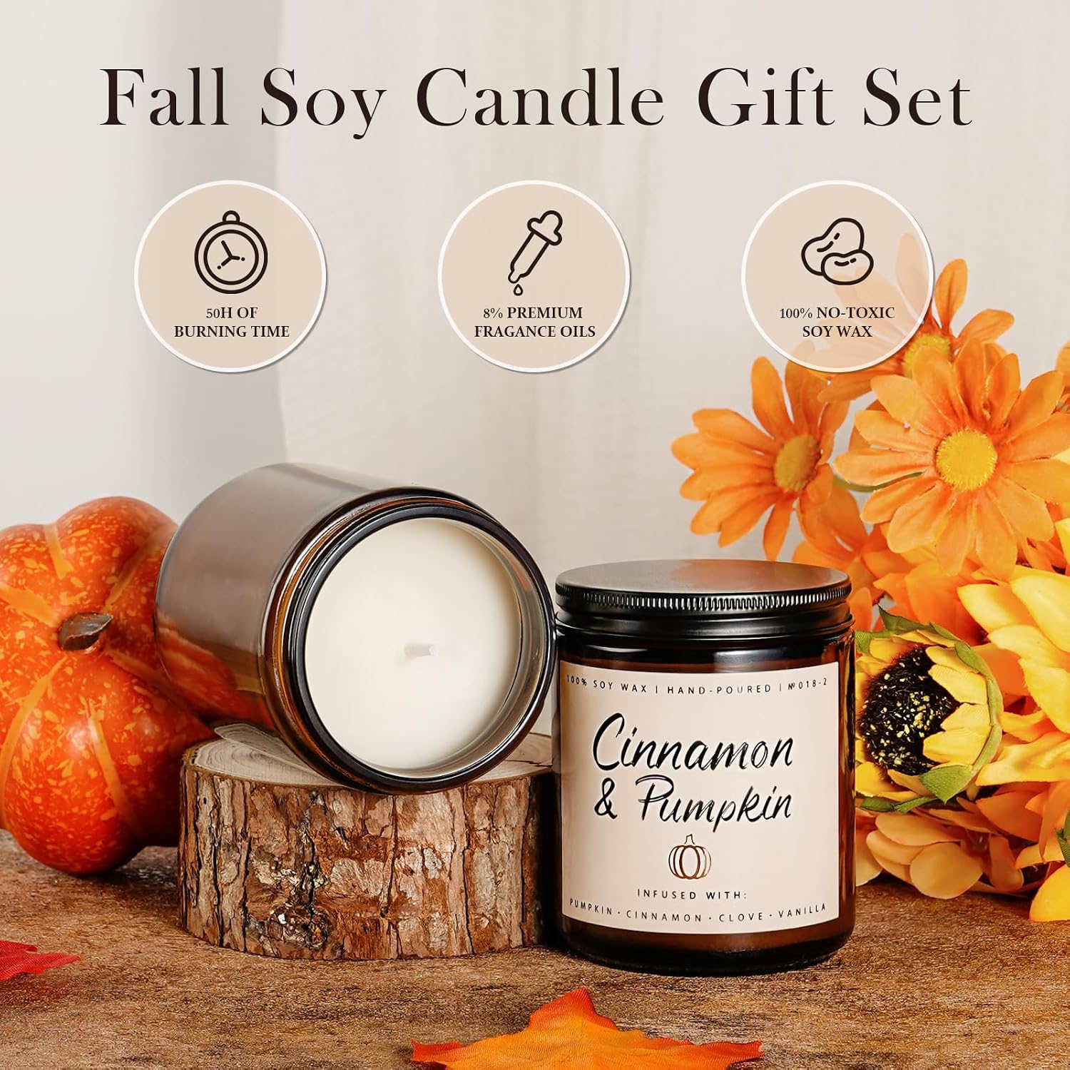 Detalle de Auelife Fall Candle Set 4-Pack scented candles 🕯