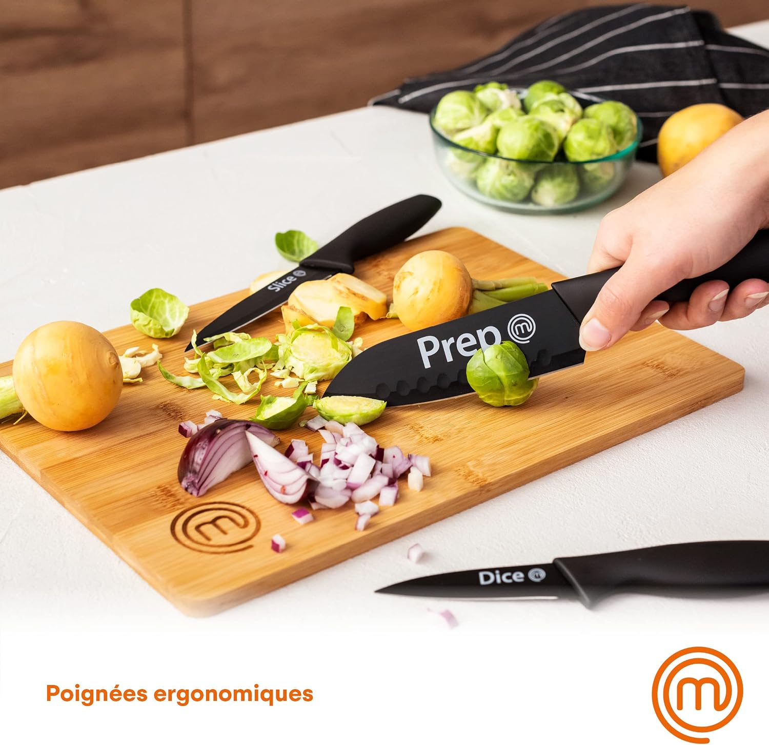 Detalle de Set de couteaux cuisine MasterChef 3 lames