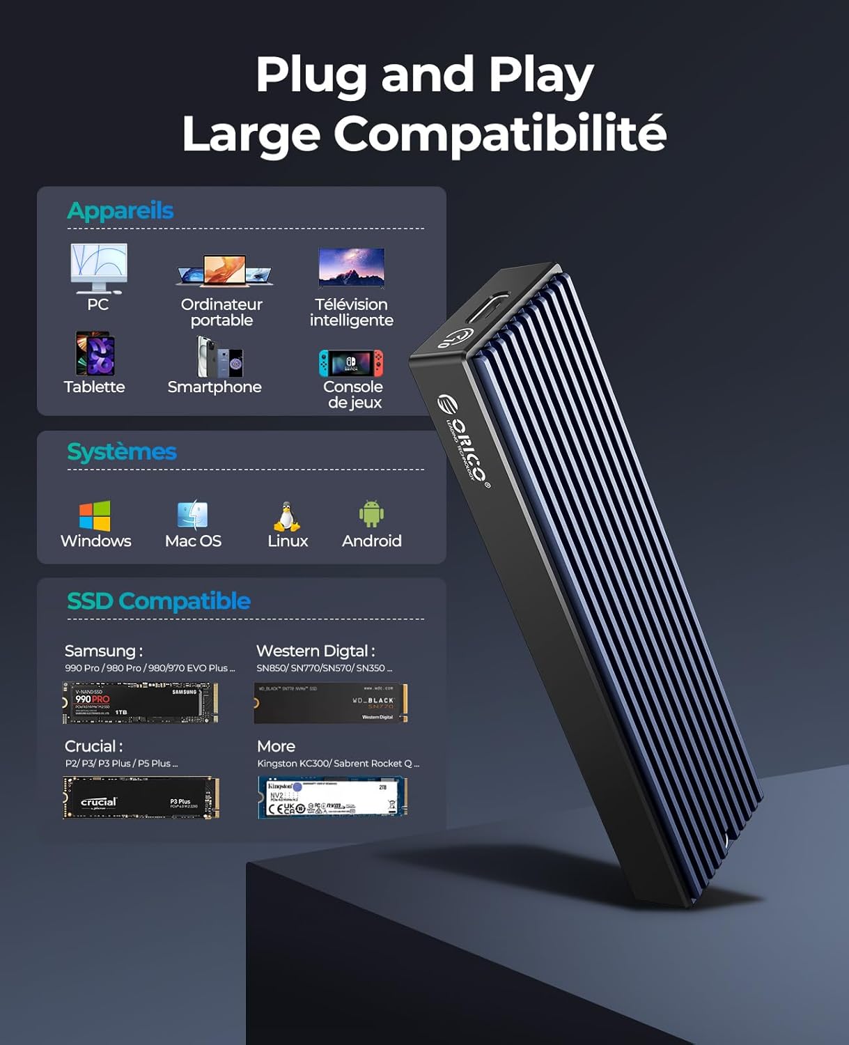 Thumbnail 4 de ORICO M2PV boîtier SSD 10 Gbps 💽