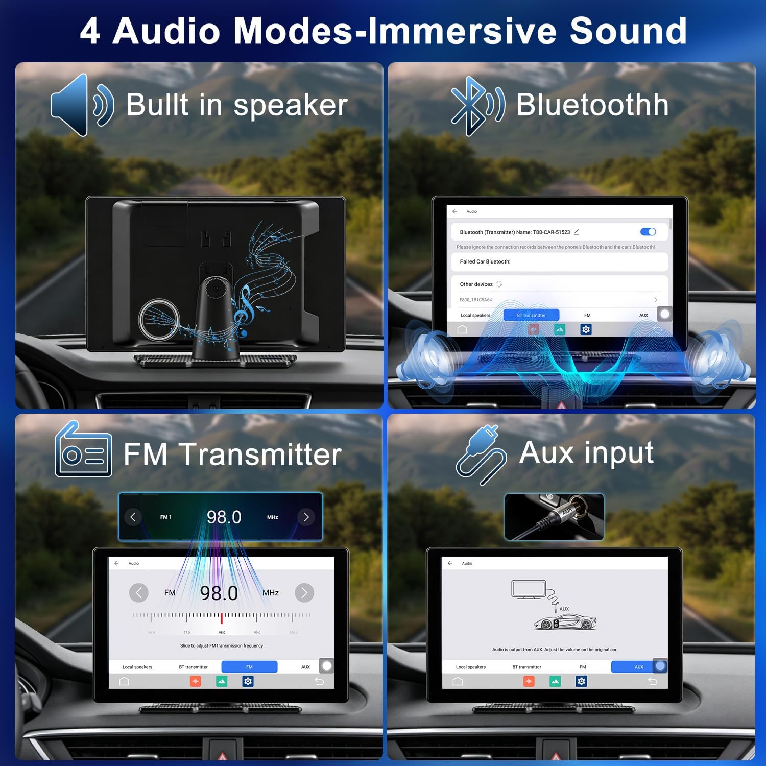Thumbnail 4 de 9-inch Wireless CarPlay & Android Auto Screen with Built-In Streaming Apps and HD Backup Camera