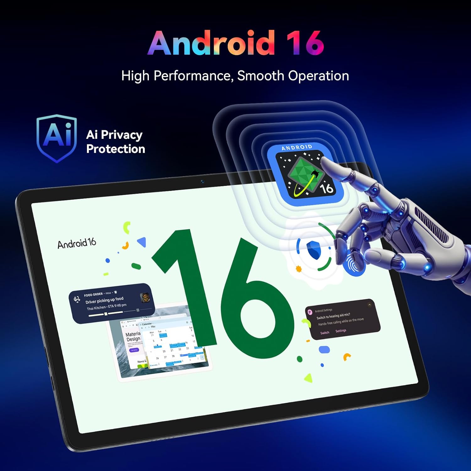 Thumbnail 1 de VekfulPC Android 16 Tablet 10-Inch: 2-in-1 AI-Powered Tablet with Keyboard