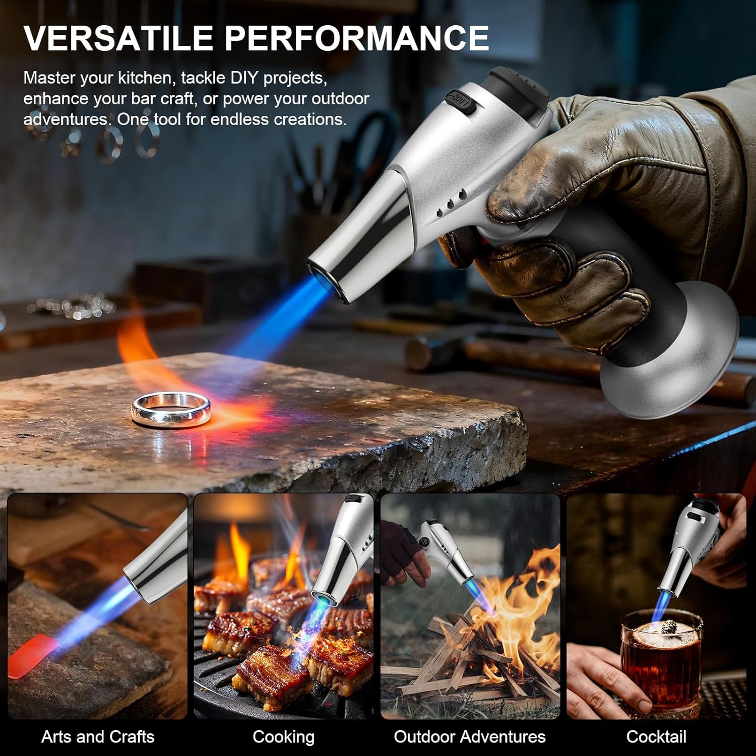 Thumbnail 5 de TBTEEK Butane Torch Adjustable Flame for Cooking