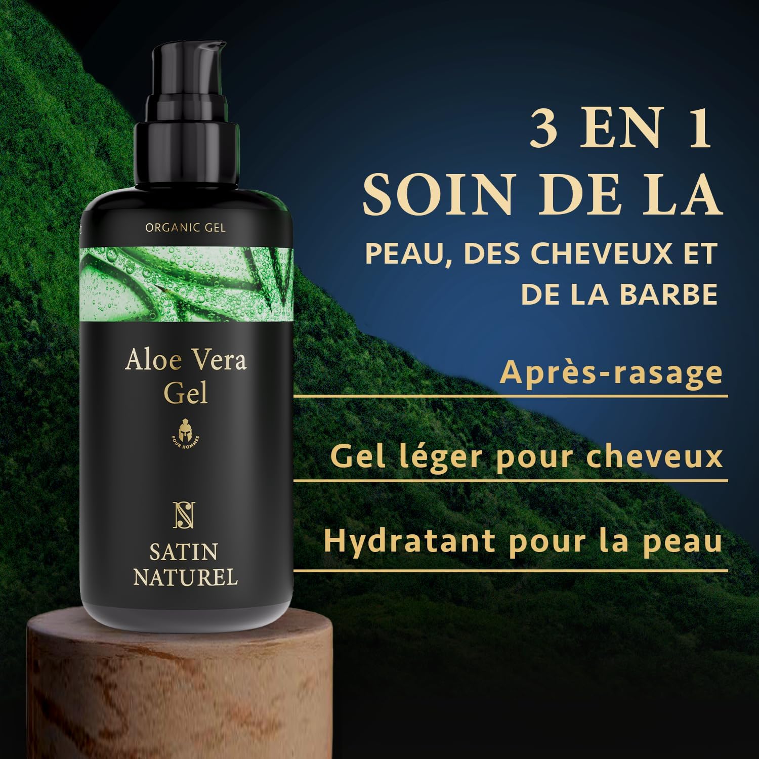 Detalle 2 de Satin Naturel Gel Aloe Vera 200 ml pour homme