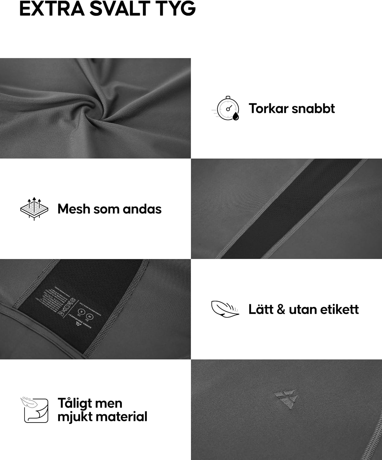 Detalle de DANISH ENDURANCE kompressionströja för män, snabbtorkande och andningsbar