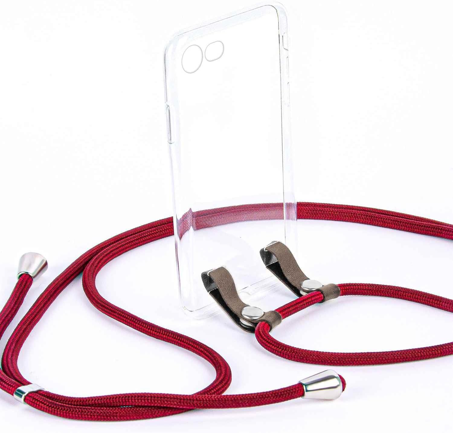 Thumbnail 5 de moex Chaîne de téléphone Portable pour iPhone SE (2020) — Coque silicone avec sangle réglable en vin rouge