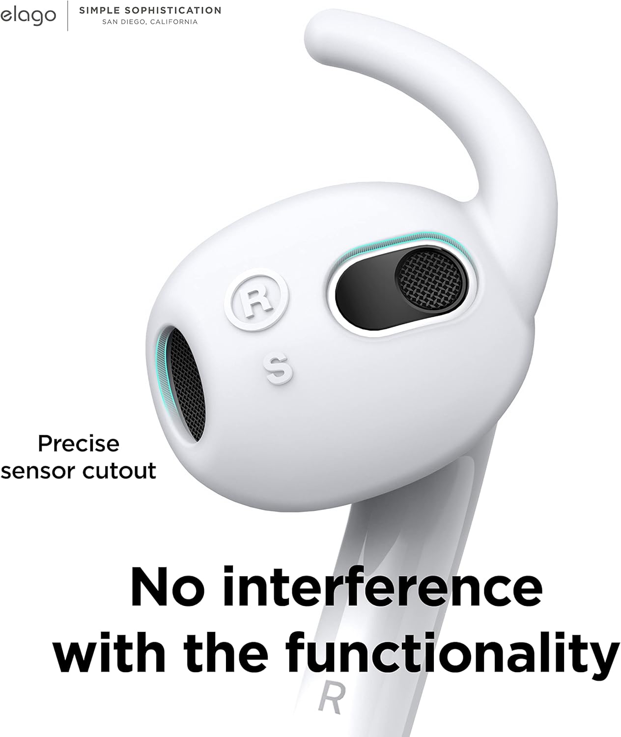 Thumbnail 4 de elago 4 paires d’ear hooks (crochets) de remplacement pour AirPods 3, avec pochette de rangement – embouts antidérapants