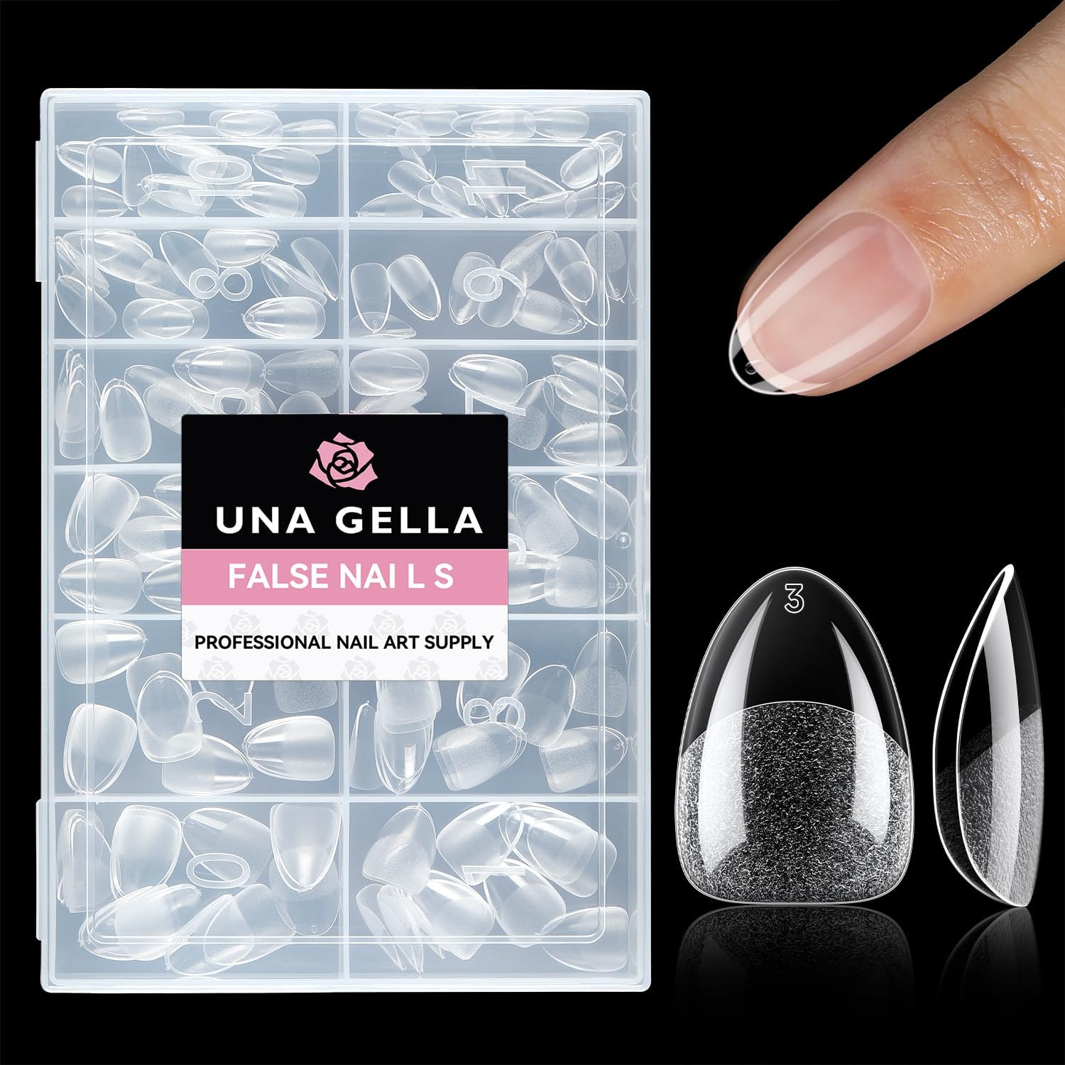 UNA GELLA Extra Short Almond Nail Tips 216PCS 💅
