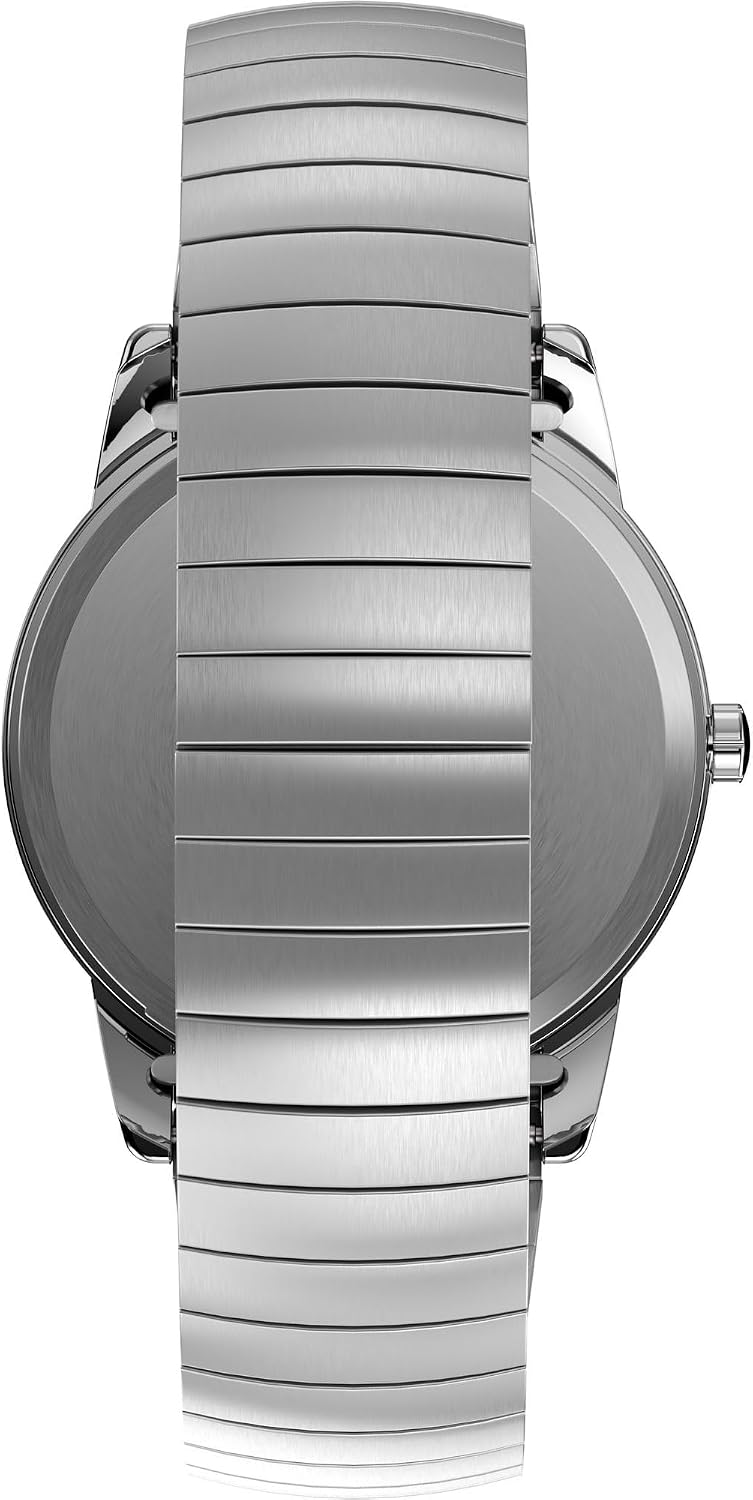 Detalle de Timex Easy Reader Herren-Armbanduhr T2H451 – Edelstahl, 35 mm, Datumsfenster