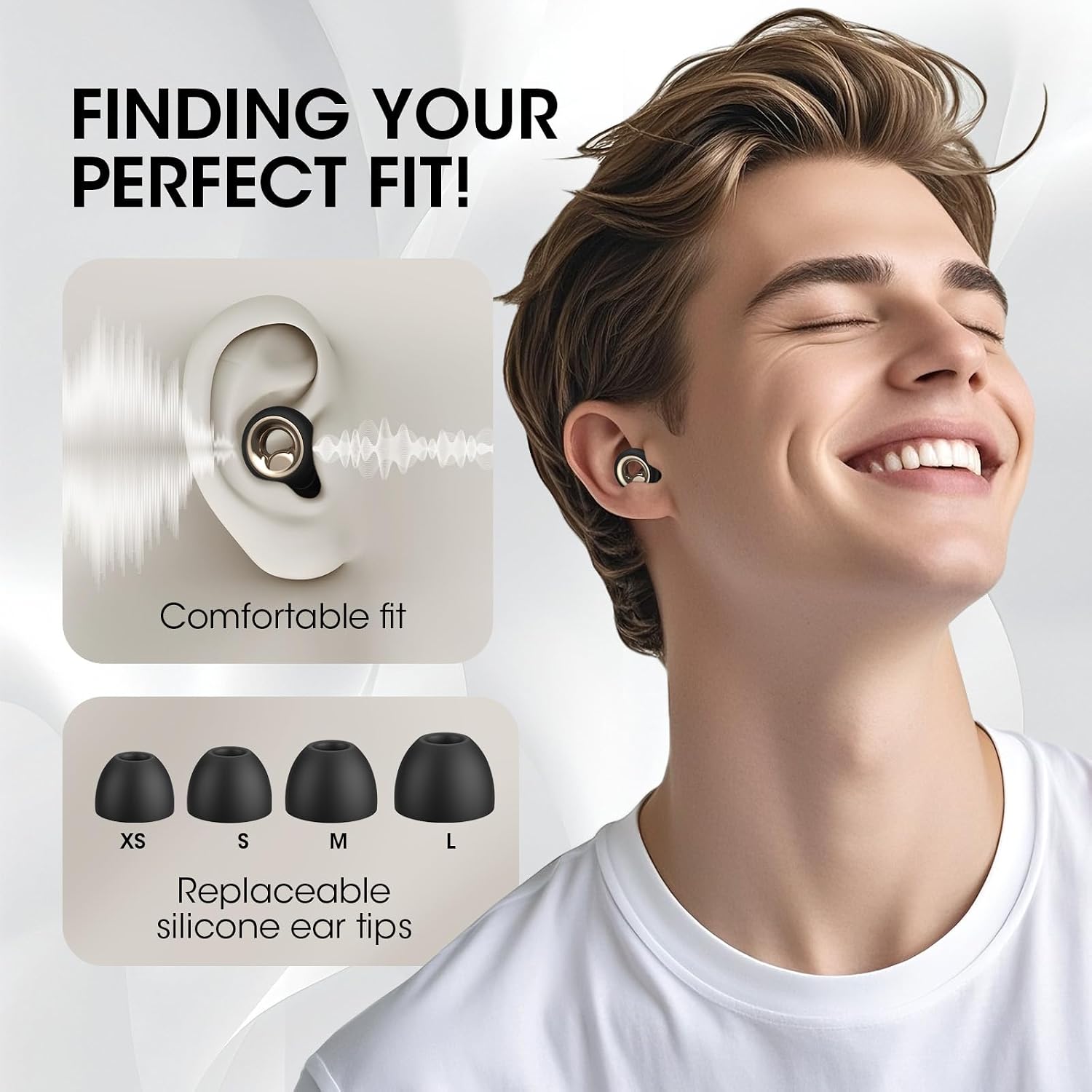 Detalle de Vosaf Noise Cancelling Ear Plugs for Sleeping, 60dB SN(R) Silicone Reusable Ear Plugs (Charcoal Gray)