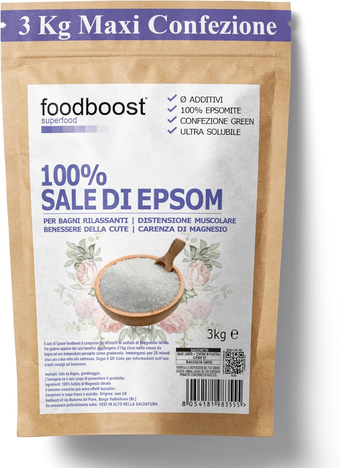 Thumbnail 6 de Sale Epsom Puro 1Kg Foodboost: magnesio per bellezza, giardino e benessere