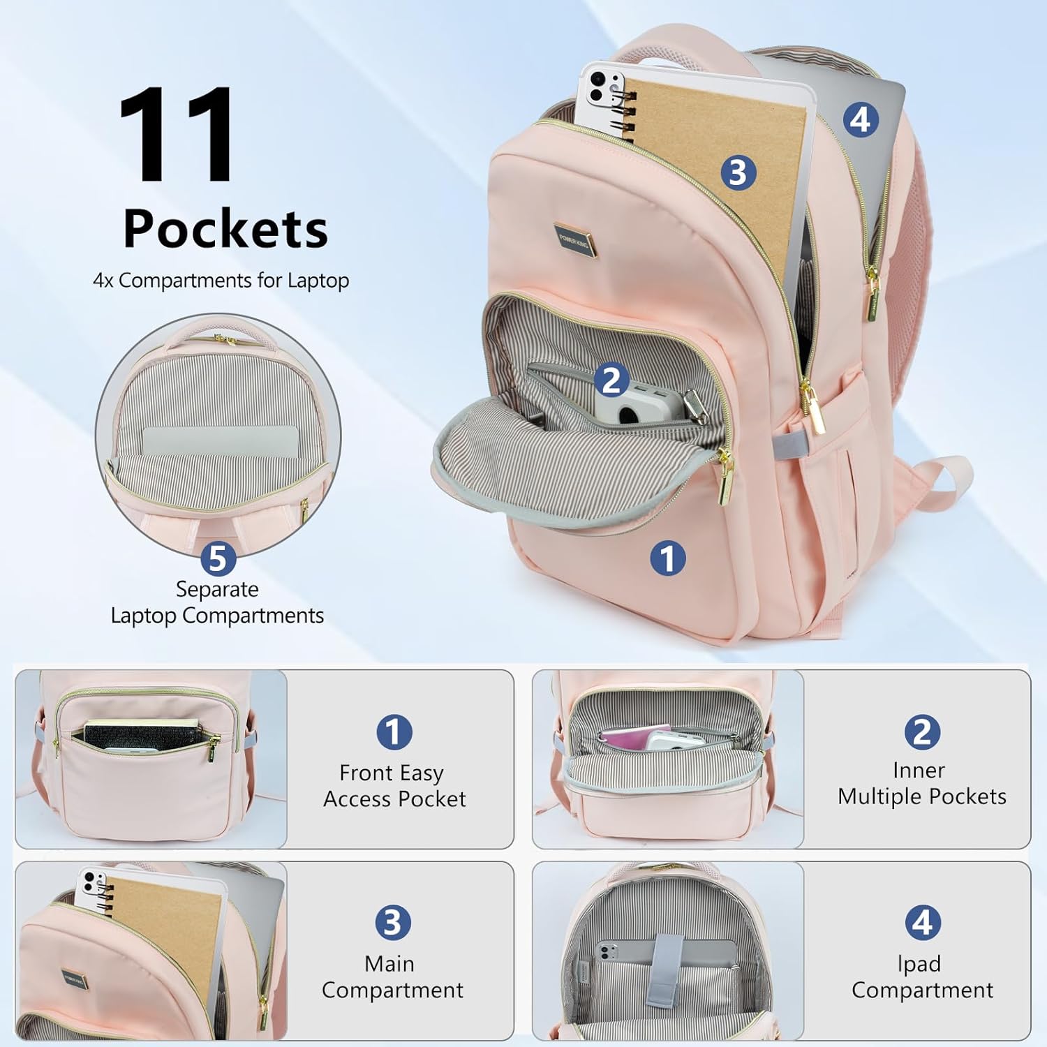 Thumbnail 2 de POWER KING 15.6" Laptop Backpack 25L
