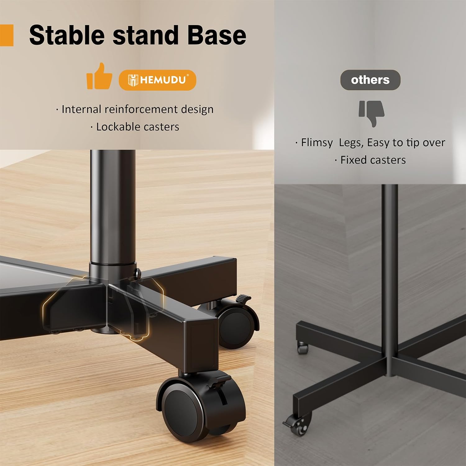 Thumbnail 5 de Hemudu Rolling TV Stand for 23-60 in TVs