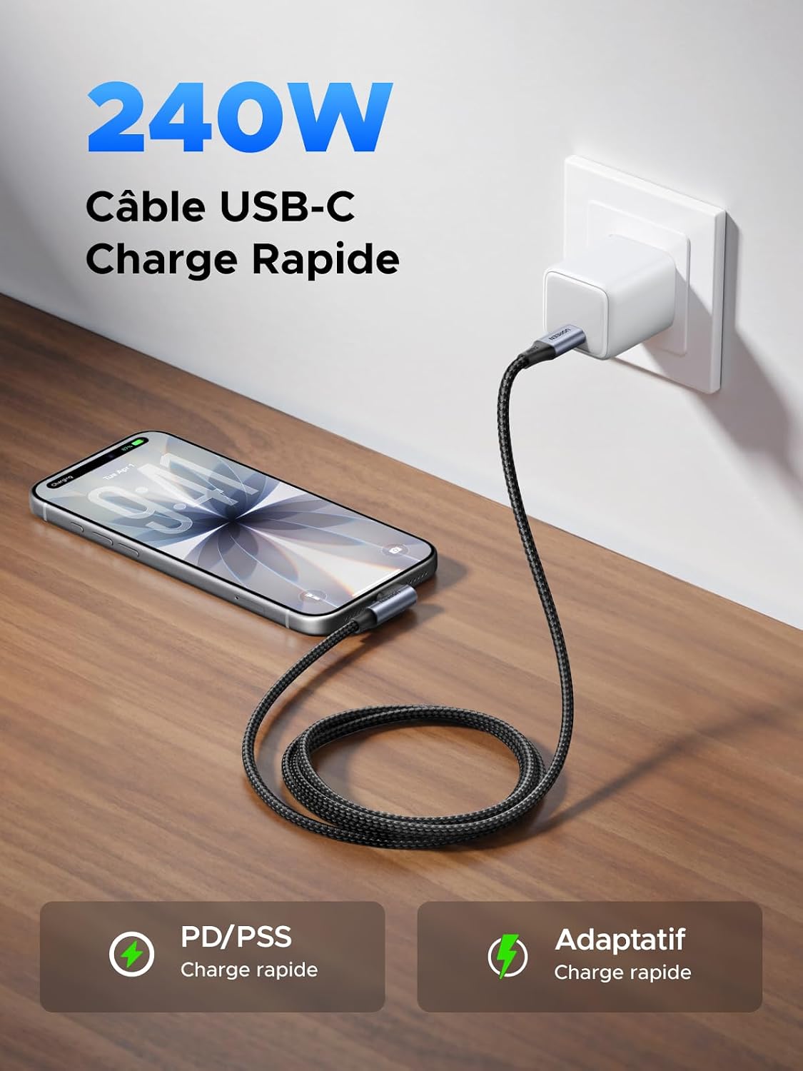 Detalle 2 de UGREEN Câble USB C 240W 2M