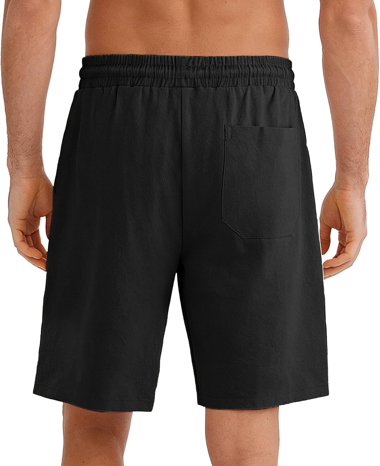 Detalle de SwissWell heren korte broek van katoen met elastische taille en zakken