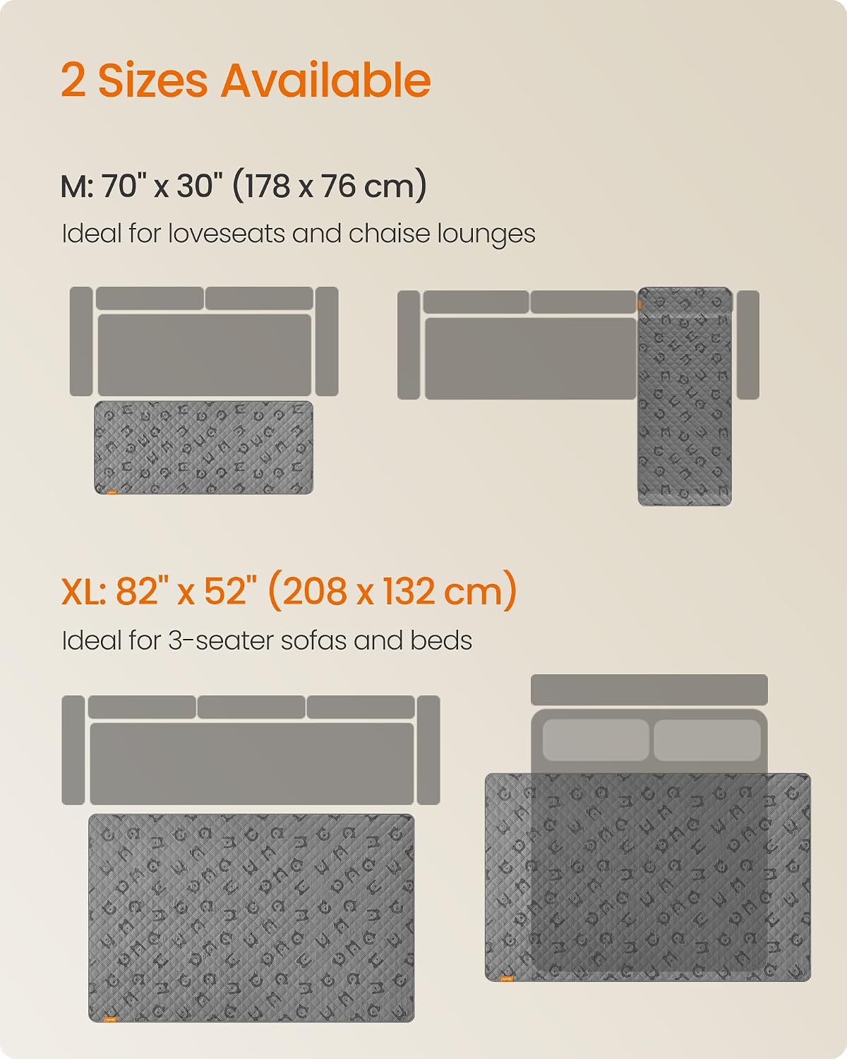 Detalle 2 de Feandrea Waterproof Dog Blanket for Large Dogs (208 x 132 cm) — Dove Grey
