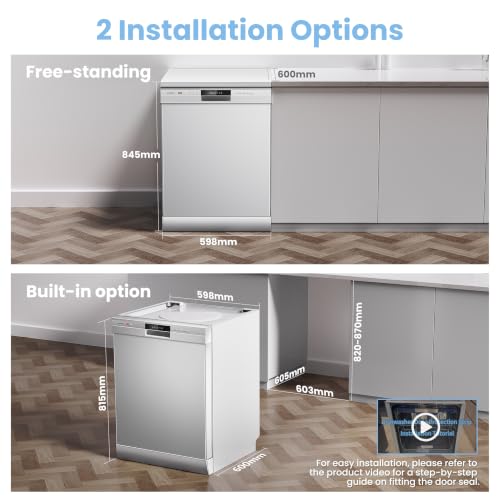 Thumbnail 3 de COMFEE' Dishwasher Freestanding, 13 Place Settings, 60cm, White