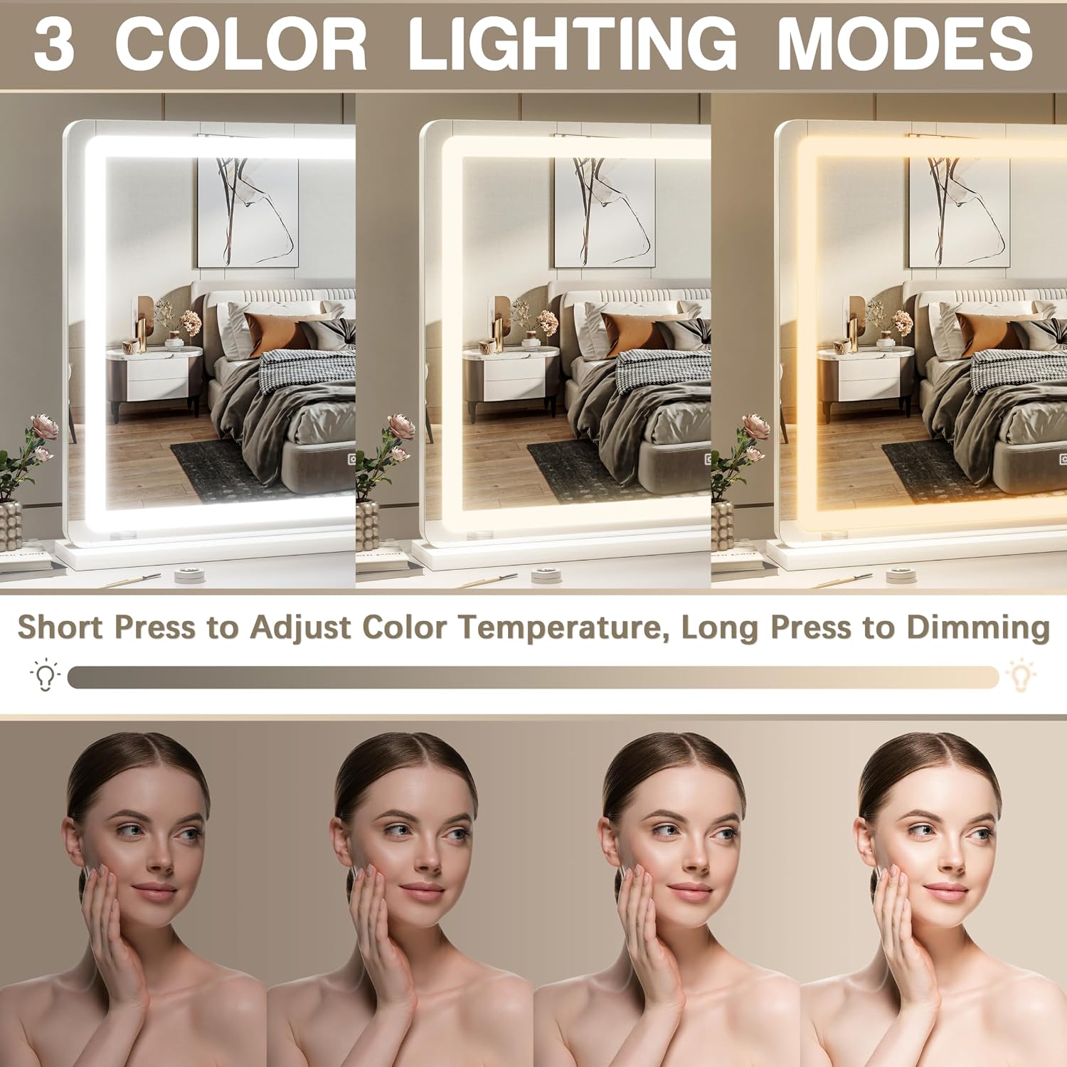 Detalle 2 de ROLOVE Vanity Mirror 32" LED Makeup Mirror 🪞