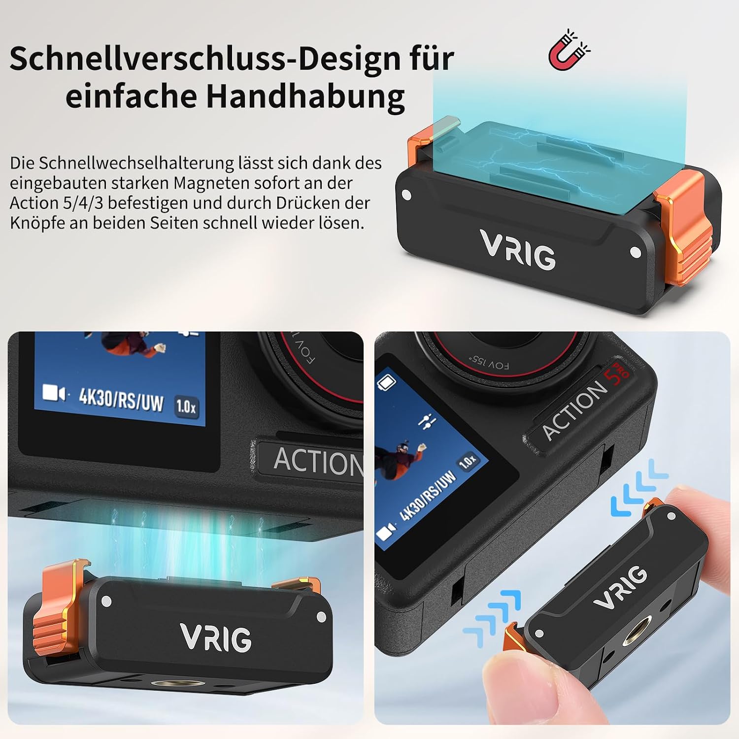 Detalle de VRIG Magnetische Schnellwechselhalterung für Osmo