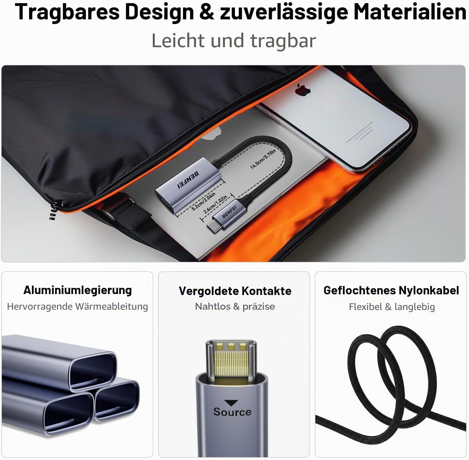 Detalle 2 de BENFEI USB C zu HDMI Adapter 4K@60Hz