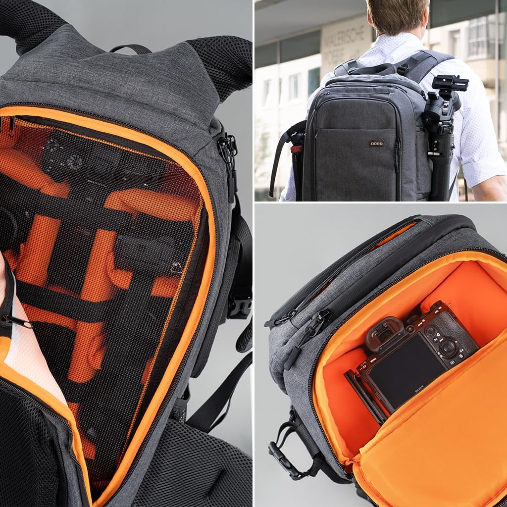 Thumbnail 2 de DÖRR Fotorucksack Prag Pro 20L & Prag Go 16L – wasserdicht mit 16-Zoll-Laptopfach, Stativhalterung & flexibler Fotoeinteilung