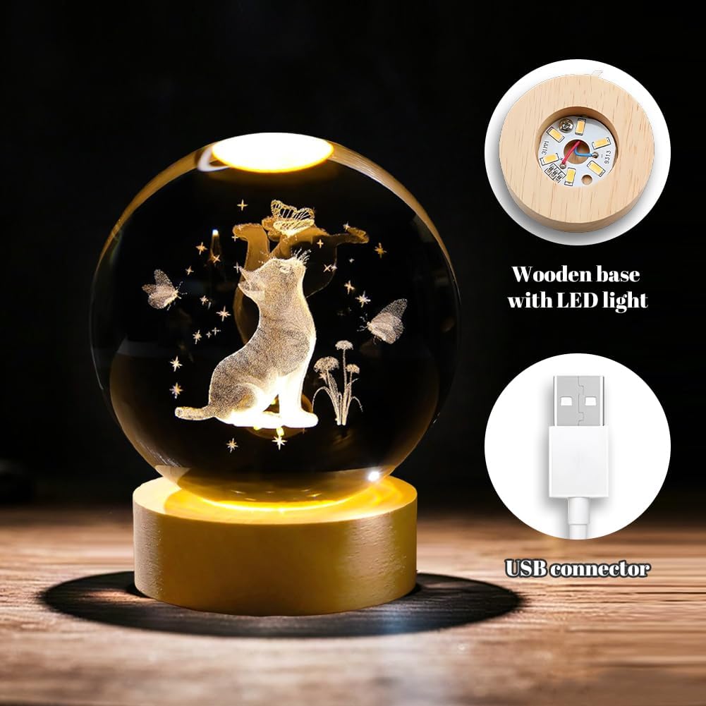 Thumbnail 4 de AMFUN Sfera di Cristallo 3D Lampada Notturna 🌙