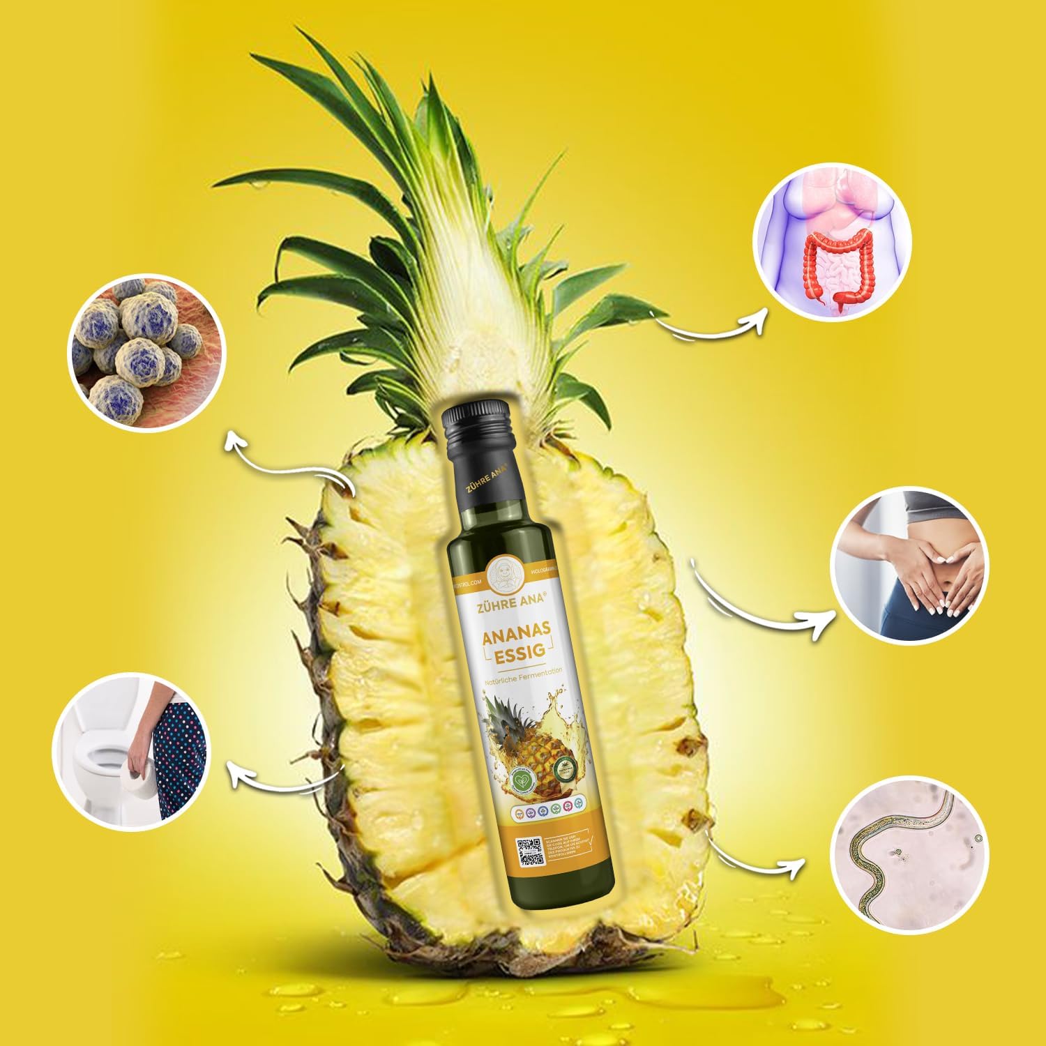 Detalle 2 de Vinaigre d’ananas fermenté Zühre Ana