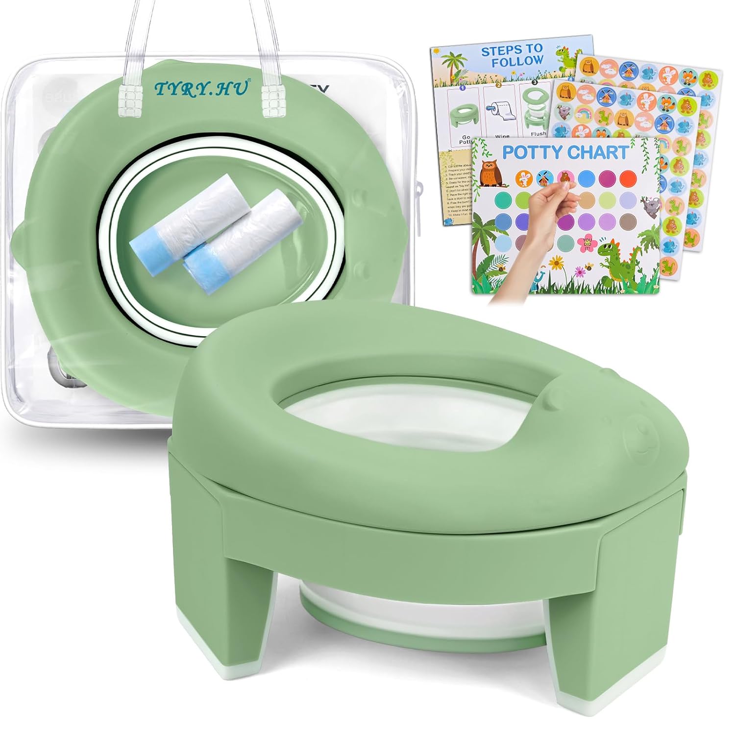 Töpfchen Reisetoilette 3‑in‑1 faltbar für Kinder ⤴️🚽