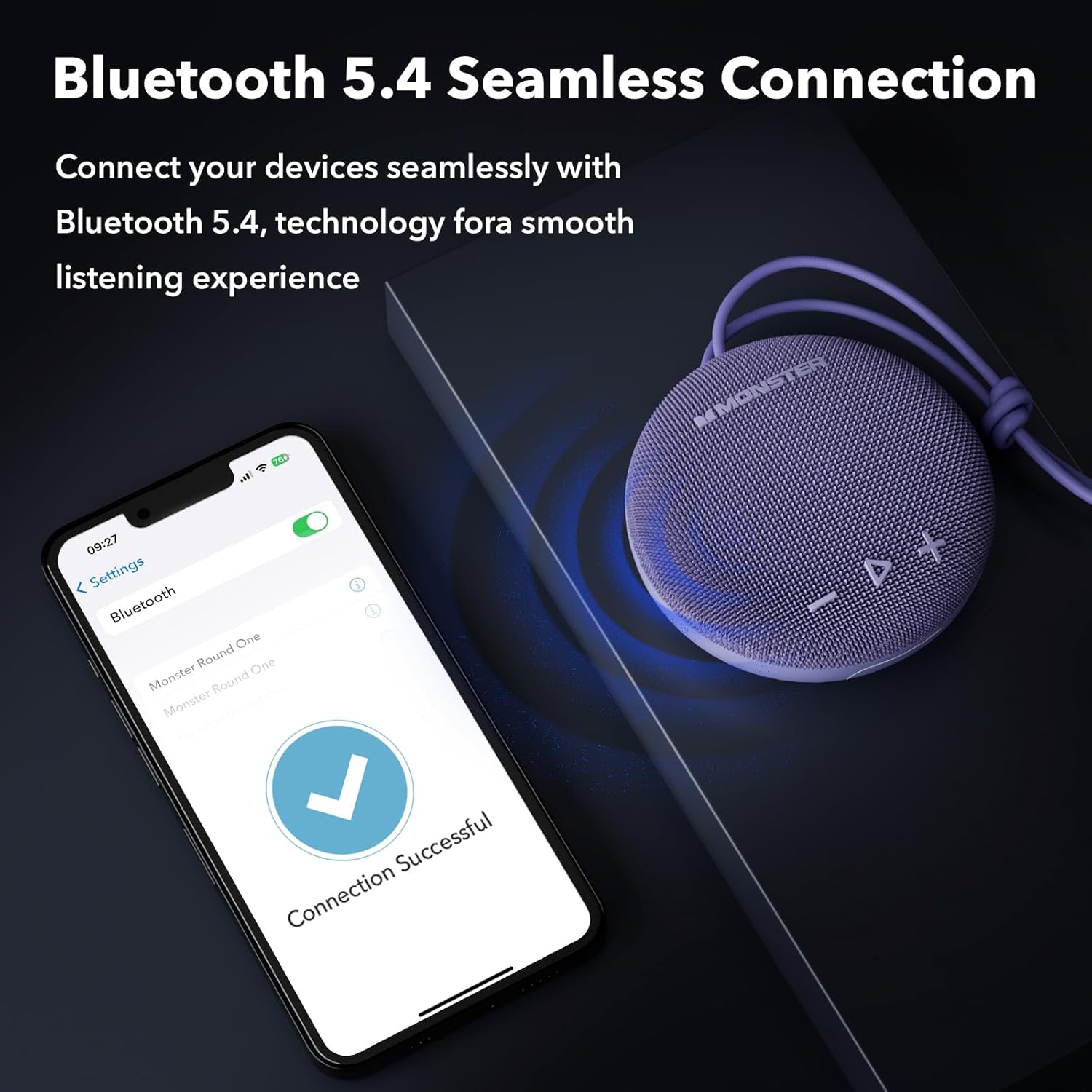 Thumbnail 3 de Monster Bluetooth Speaker (IPX8 Shower Speaker) with Bluetooth 5.4 and long playtime