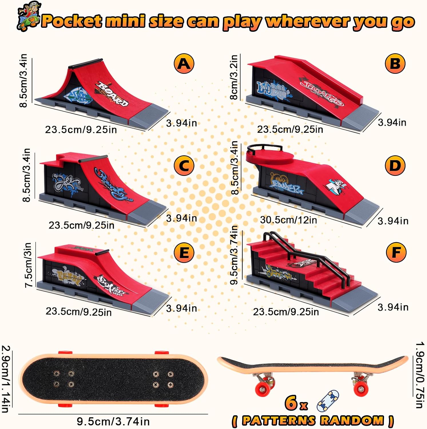 Detalle 1 de KETIEE Fingerboard Ramp Set with 6 Ramps