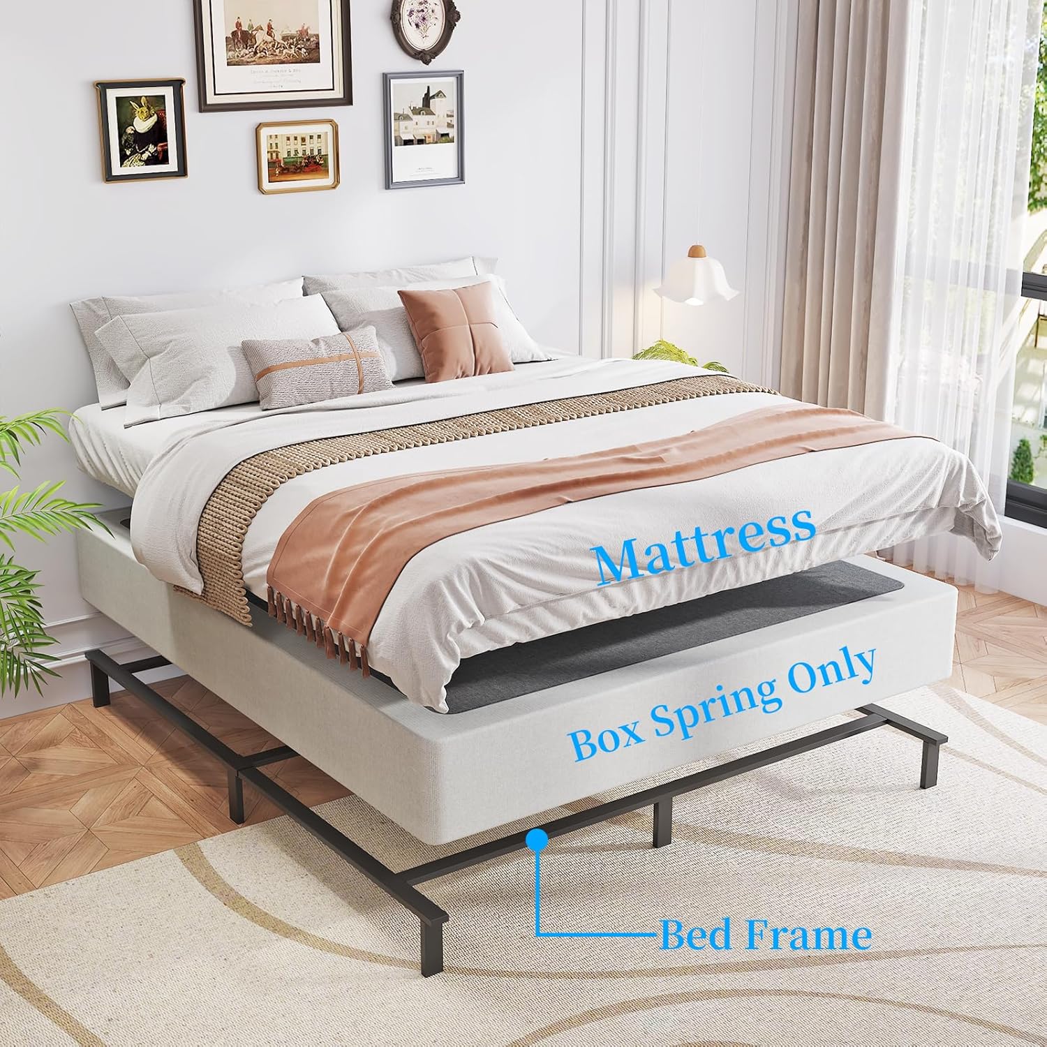 Thumbnail 3 de OSASET Full Box Spring — 9 Inch Metal Full Size, Heavy-Duty Foundation