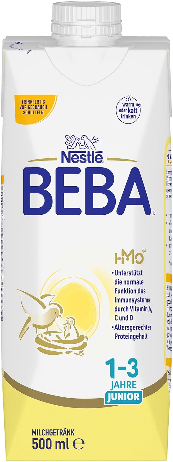 Detalle de BEBA Junior 1-3 Jahre Milchgetränk trinkfertig – 12 x 500 ml, mit 2'-FL, ohne Palmöl