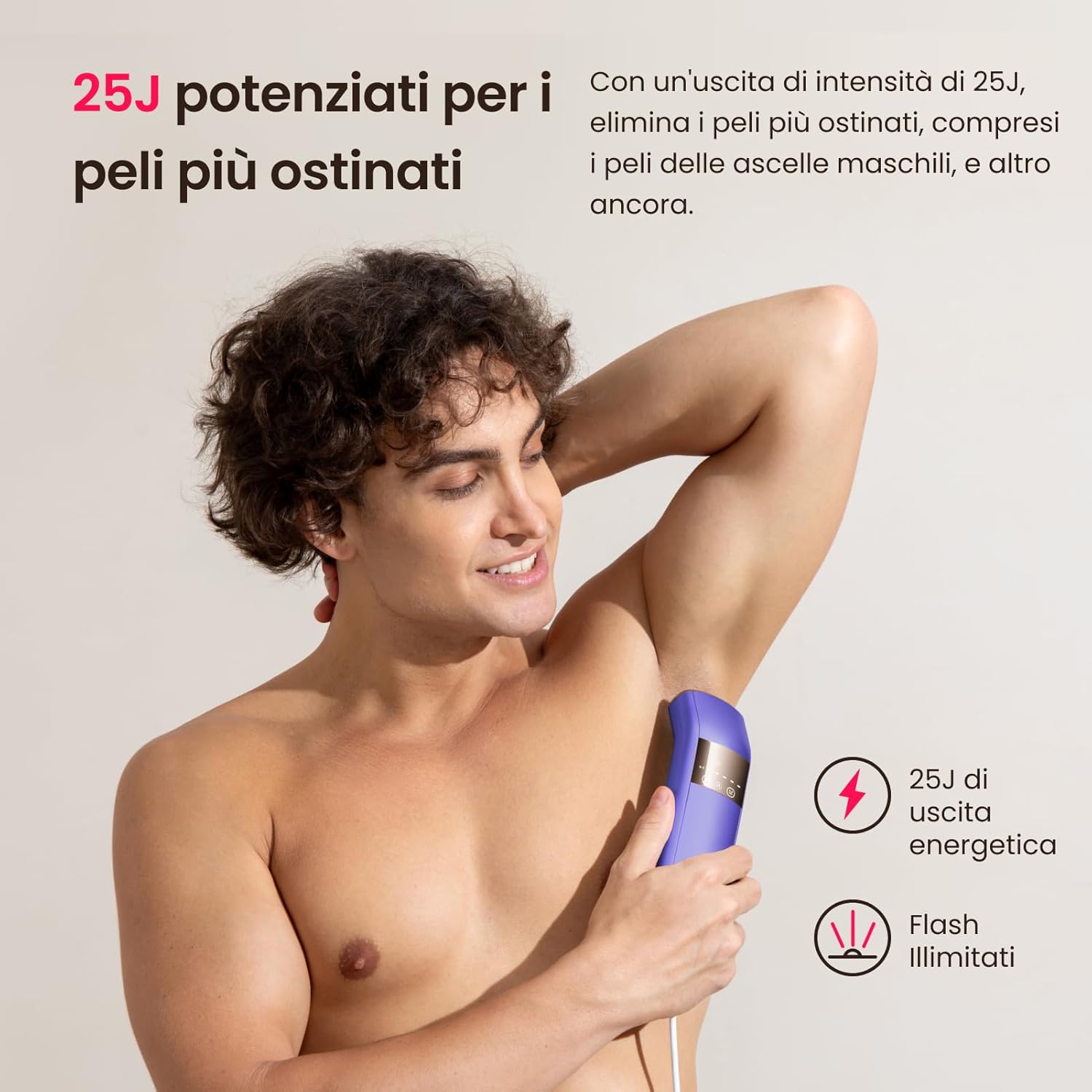 Thumbnail 4 de Epilatore laser IPL 25J con triplo impulso e zaffiro a 3°C (viola) – per uomo e donna
