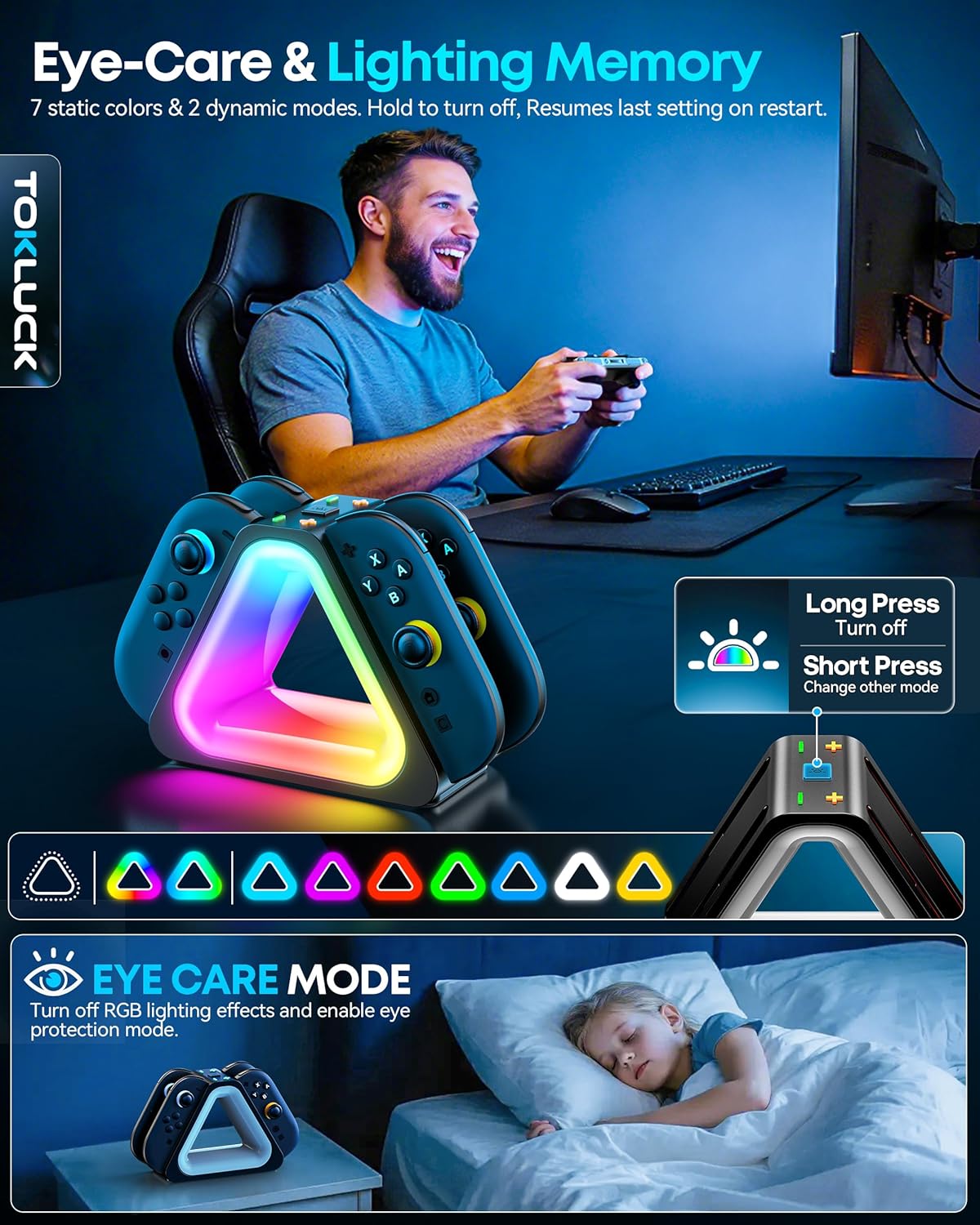 Thumbnail 2 de Tokluck Ladestation für Nintendo Switch 2 Joy‑Con 2025