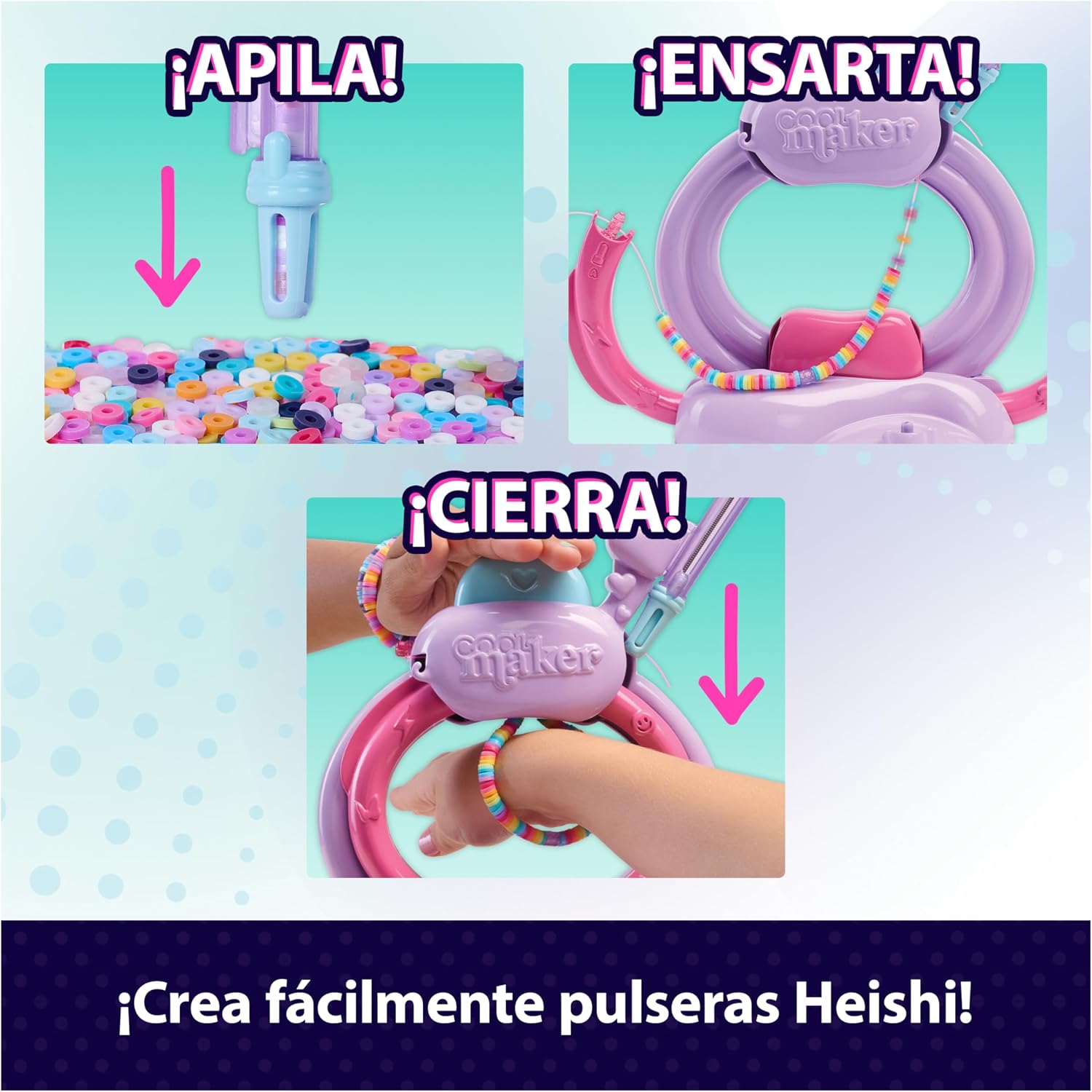 Thumbnail 1 de Cool MAKER Estudio de Pulseras Heishi: kit completo para crear 15 pulseras con bolígrafo recogecuentas