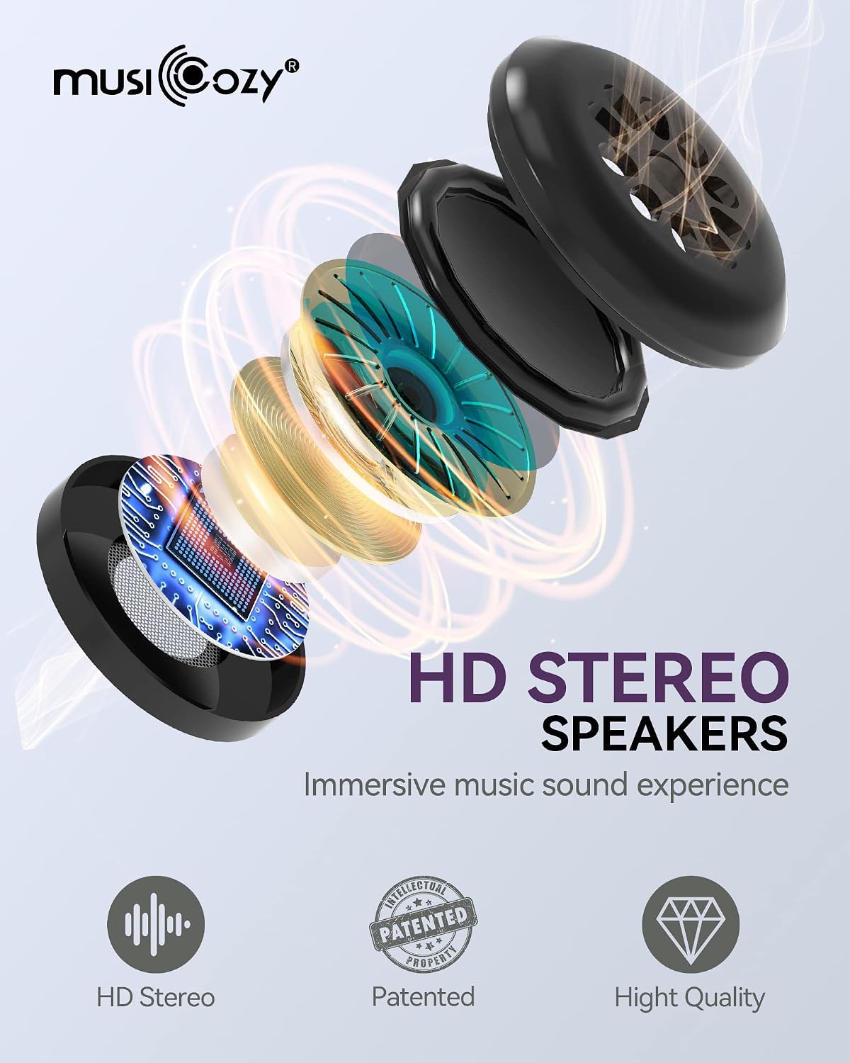 Detalle de MUSICOZY GH01 Bluetooth Sleep Headphones and Mask, Cooling Lining