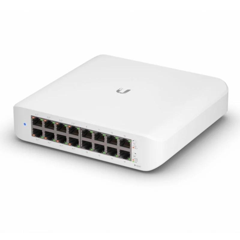 Ubiquiti UniFi Switch Lite 16 PoE Switch L2 Gigabit – 16 puertos, montaje mural, PoE+ (45 W)