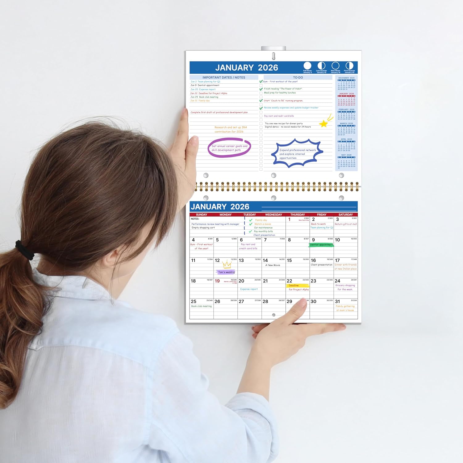 Thumbnail 6 de 2026 Wall Calendar 12 Month 8.5x11 đź“…