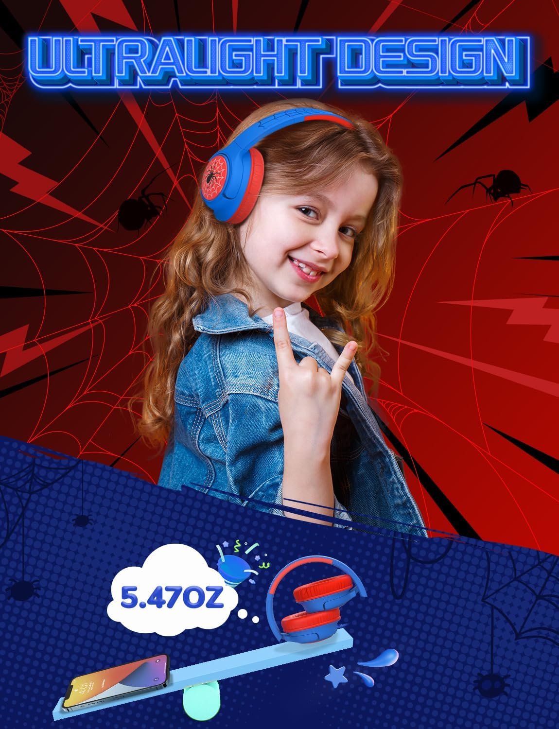 Thumbnail 4 de iClever Kinder Kopfhörer mit Kabel – 85 dBA sicherer Klang, faltbar, Over-Ear, 3,5 mm Klinke