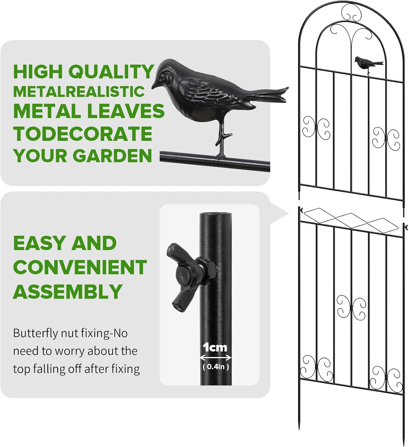 Detalle de Bamworld Garden-decoration-01 Steel Plant Trellis, 2-Pack, 180 x 50 cm