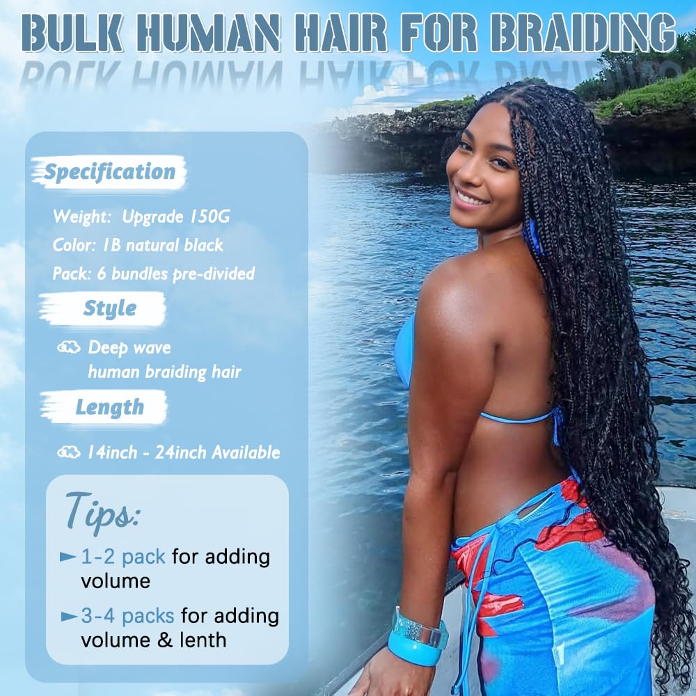 Thumbnail 1 de Human Braiding Hair 150g for Boho Braids 💇♀