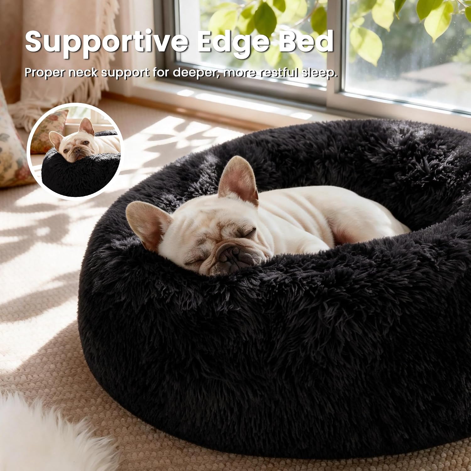Detalle 2 de Love's cabin NARF5_06354 20-Inch Faux Fur Donut Cat and Dog Bed