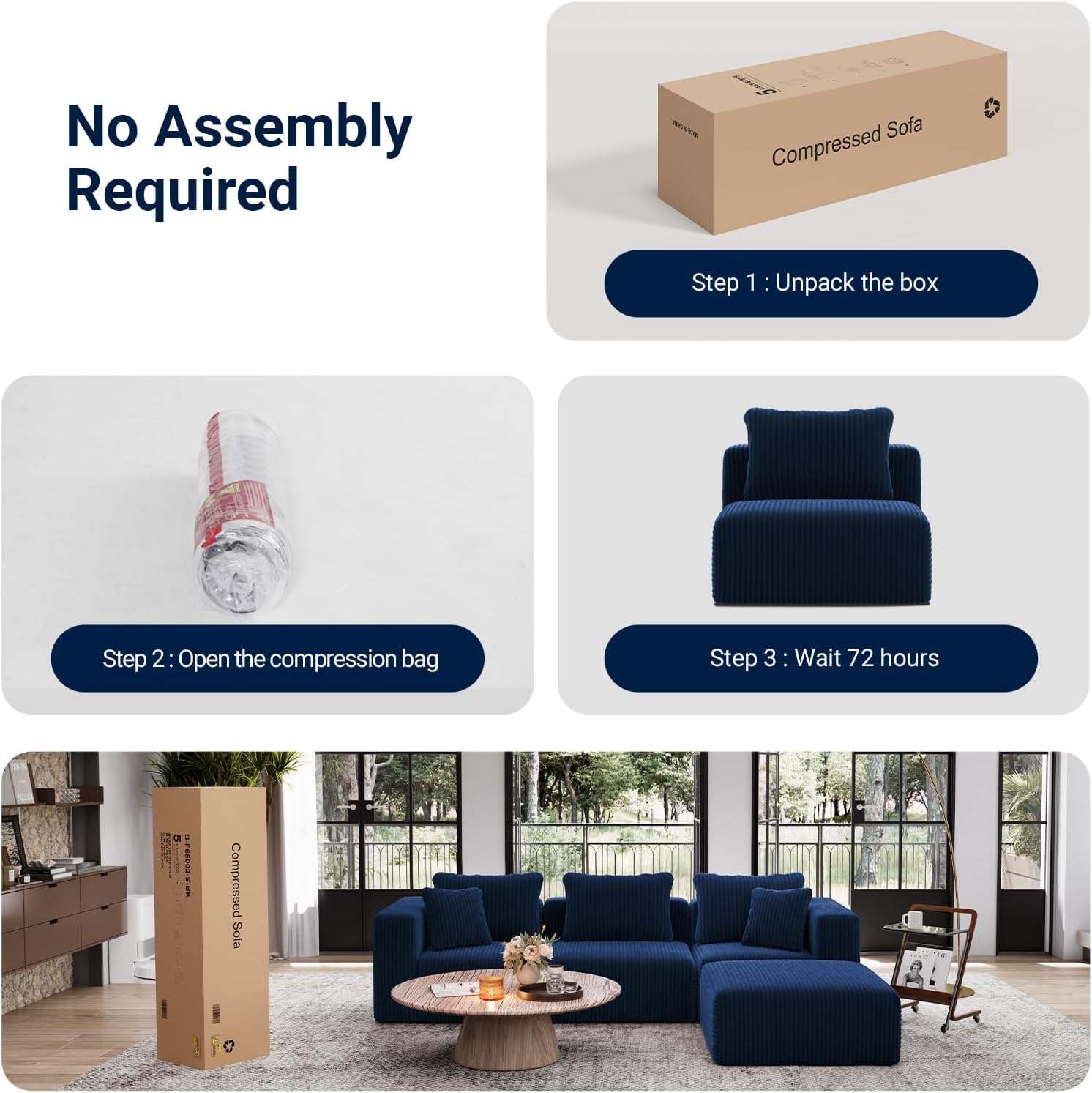 Detalle 2 de Avenco Modular Sectional Sofa, 141-Inch