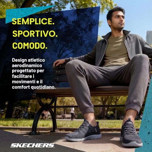 Detalle 2 de Skechers Uomo Summits Key Pace Slip-In ALLENATRICE – Charcoal Mesh/Black Trim, 43 EU