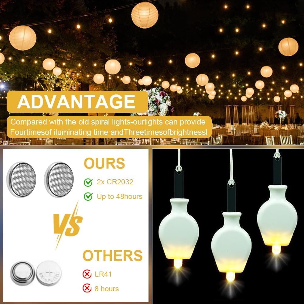 Detalle de URAQT LED-ballonglampor, 15 varmvita minilyktor med batteridrift