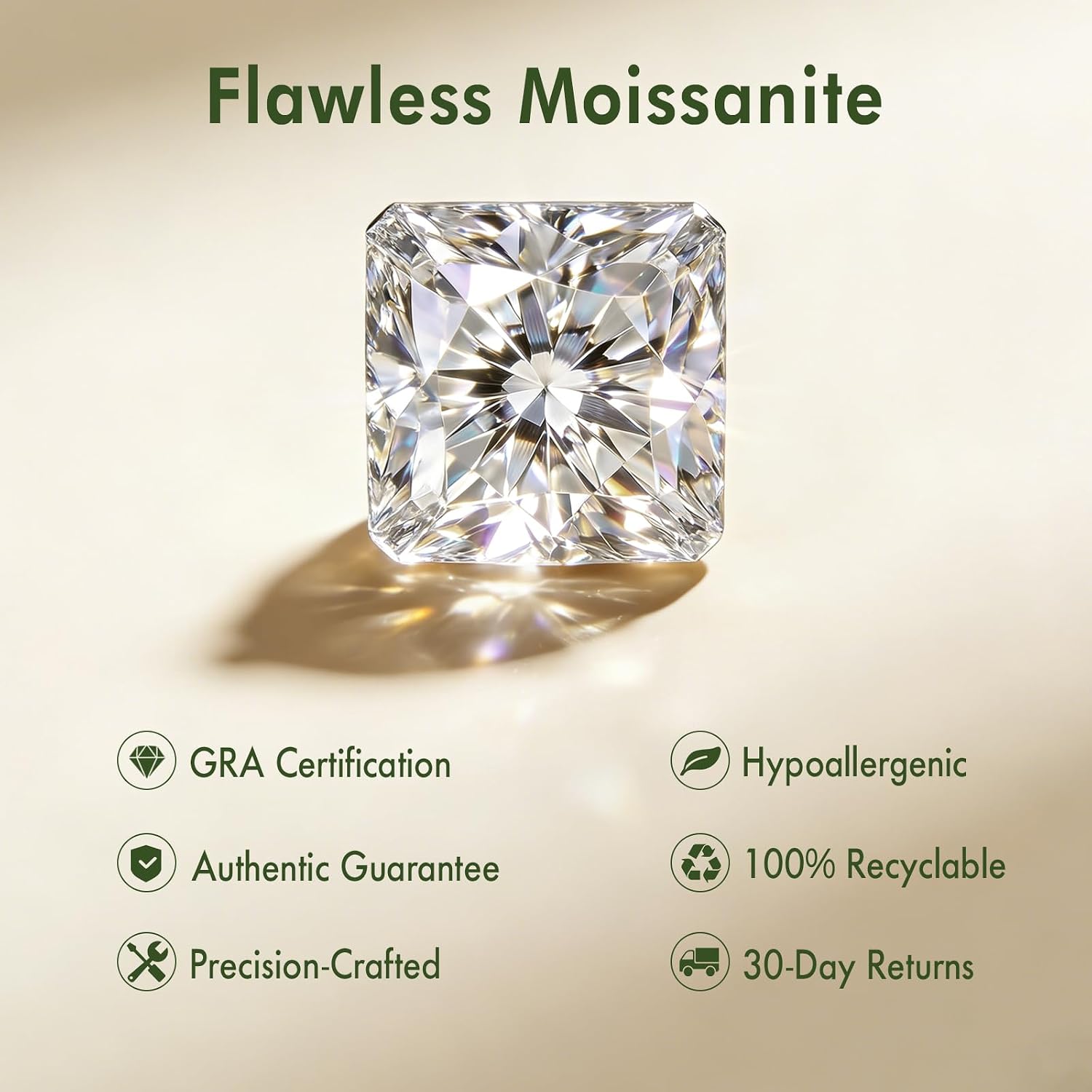 Detalle 2 de MystiqueMark Moissanite Engagement Ring Set, 2.8 CT