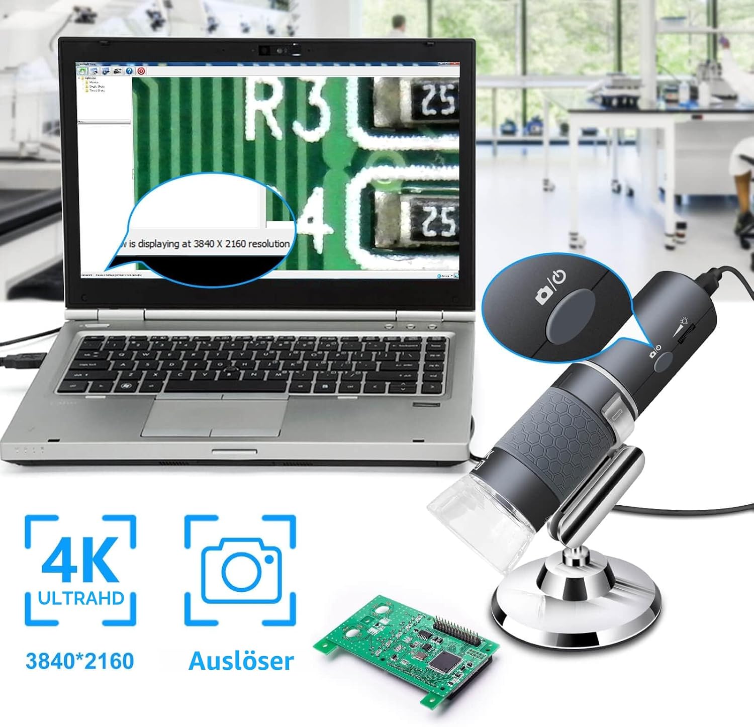 Thumbnail 1 de Ninyoon 4K WiFi Mikroskop – kabelloser 4K-Desktop- und Smartphone-Mikroskop für iPhone, Android und PC