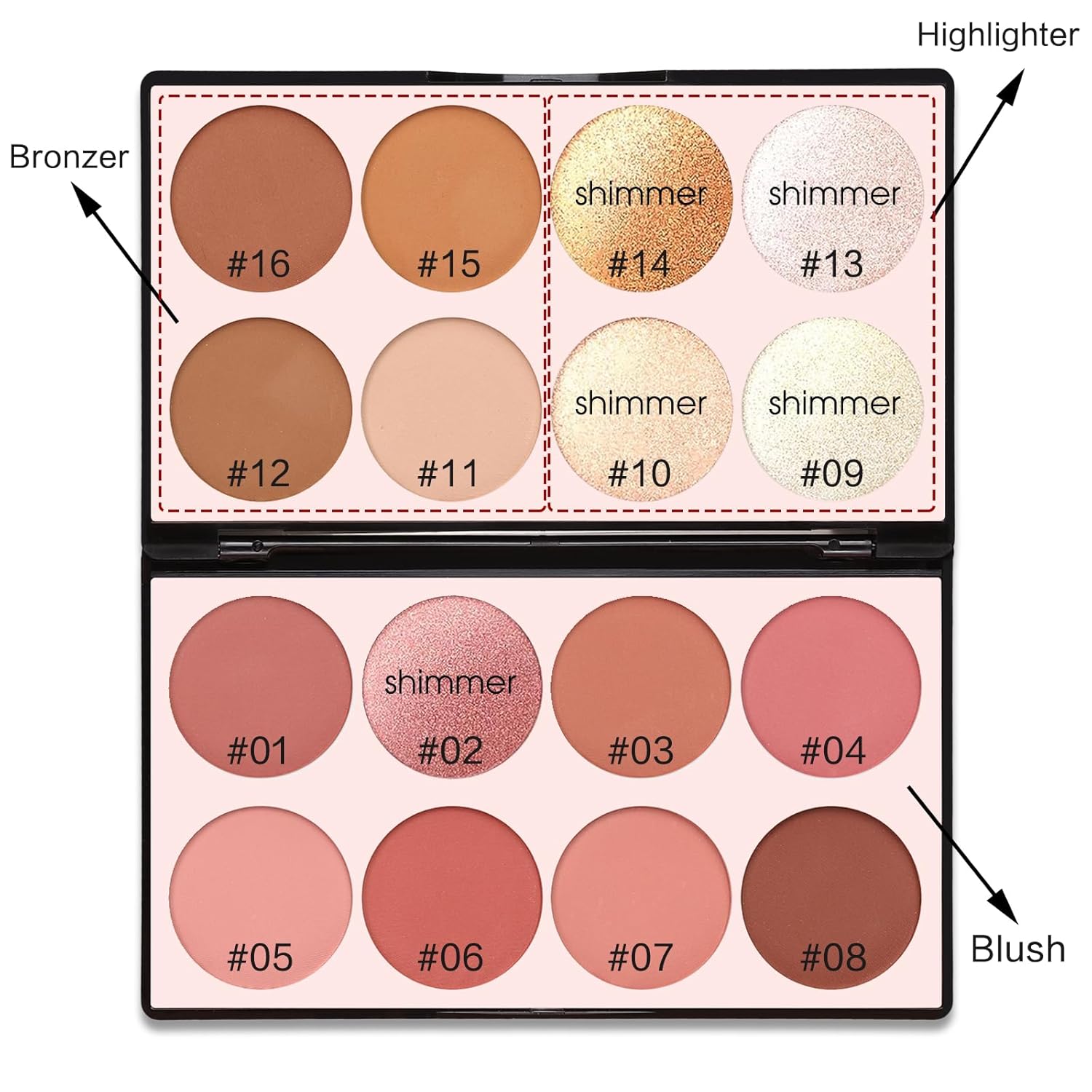 Detalle 2 de SPRINGSKY 16 Colors Contour Palette Makeup 🎨