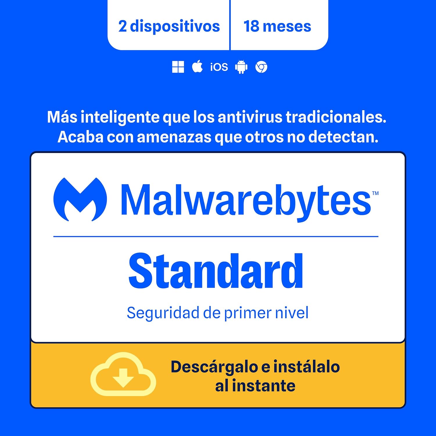 Detalle de Malwarebytes Premium – protection multi-plateformes pour 2 appareils sur 18 mois