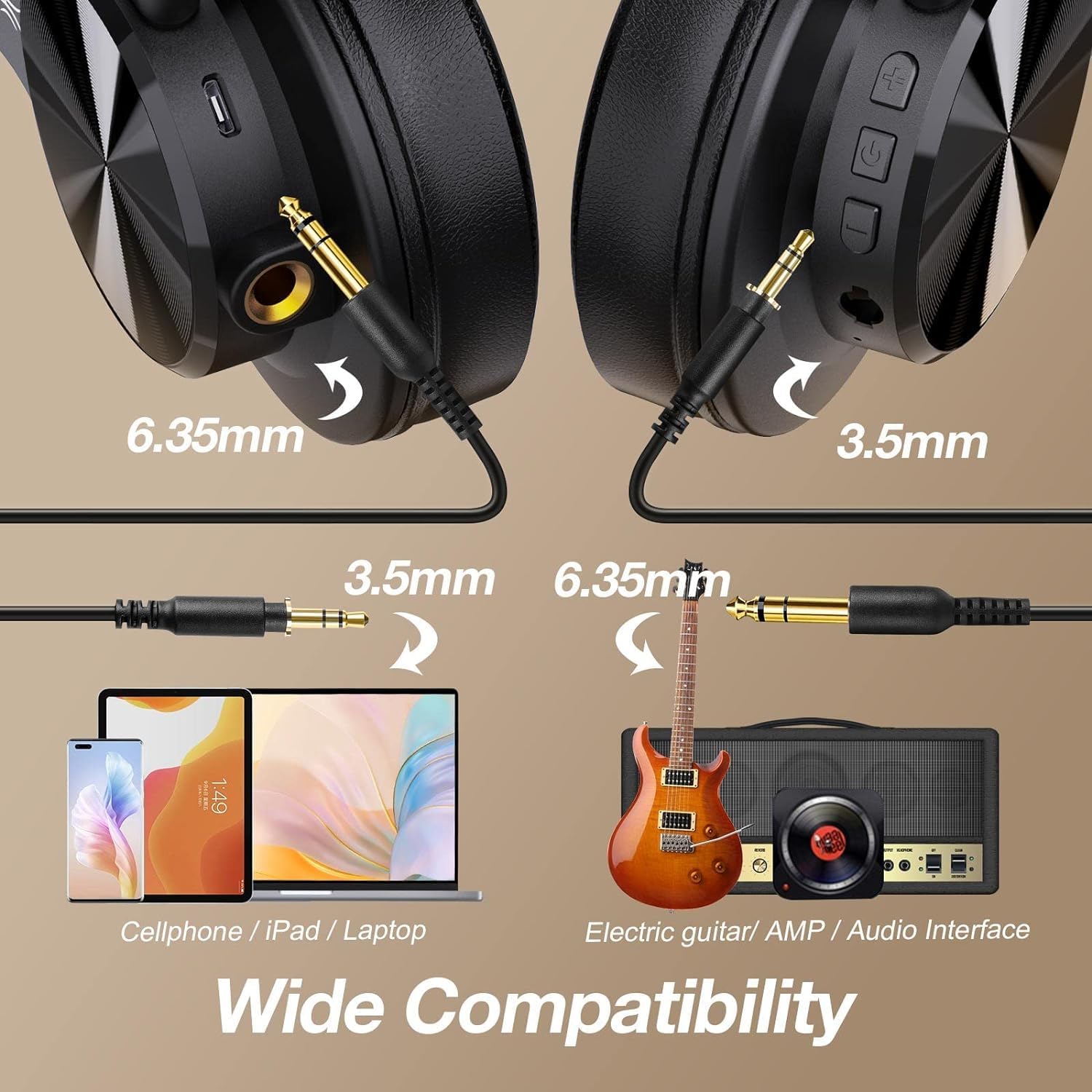 Thumbnail 3 de OneOdio A70 Bluetooth Over-Ear Headphones: Hi-Res Sound, Dual Mode Freedom