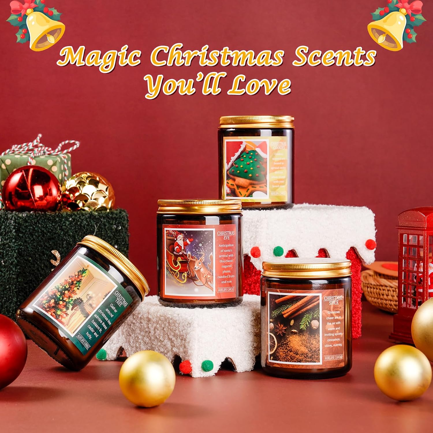 Thumbnail 2 de Auelife Christmas Cookies Soy Wax Jar Candle, 7 oz Holiday Scent